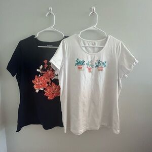 Kim Rogers Black and White Short Sleeve Tees